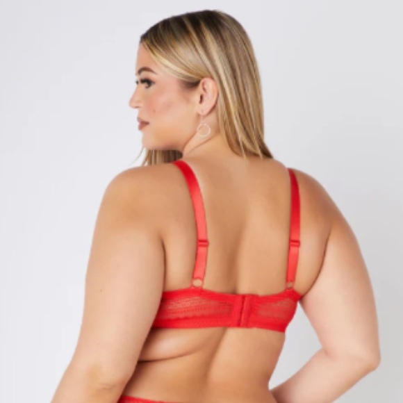 Ashley Stewart Lace Underwired Red T-Shirt Bra T-Shirt 38C - Picture 2 of 15